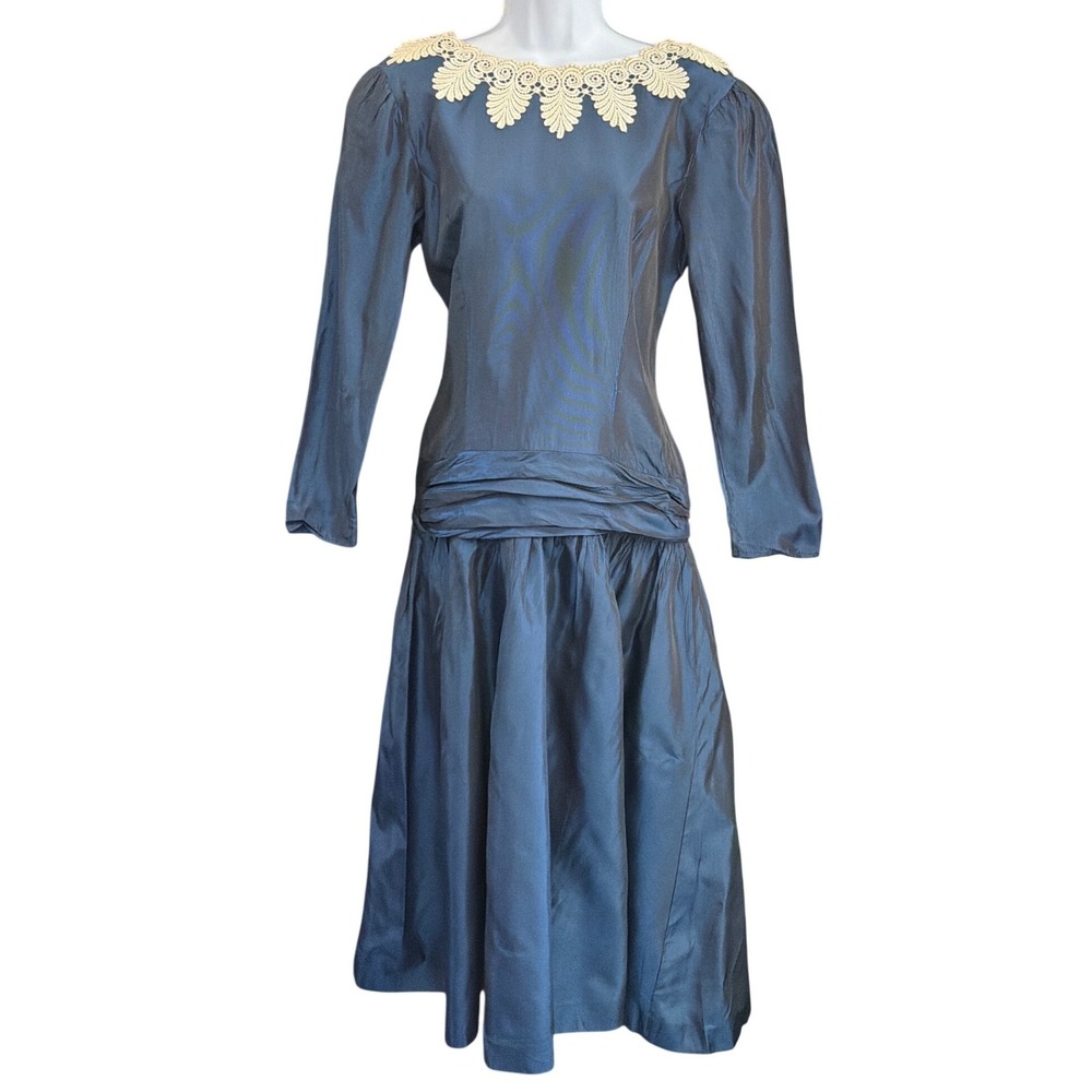 80s Jessica McClintock Dress Regencycore Dark Romantic Victorian Old Hollywood